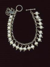 Pearl & Sterling Dangle Bracelet